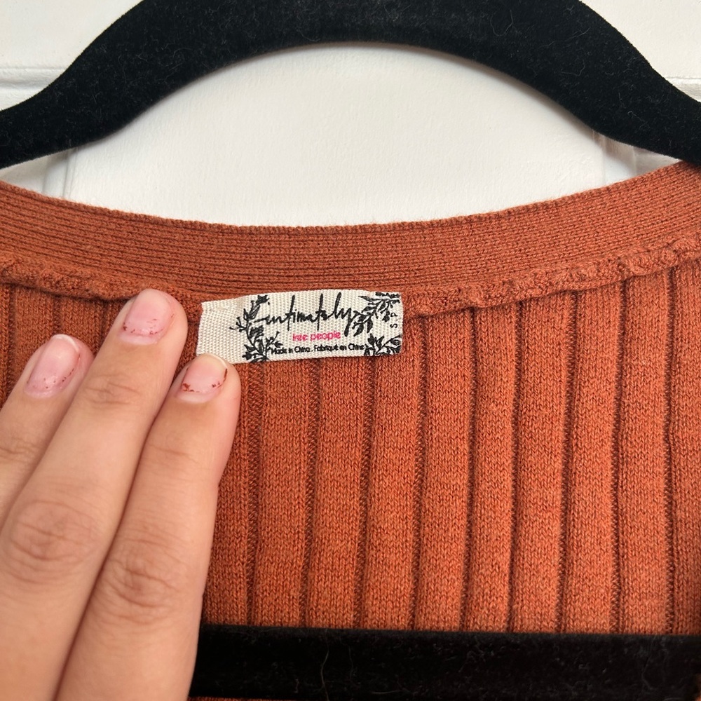 Free People Ribbed Tank Top - Rust - Picture 4 of 5